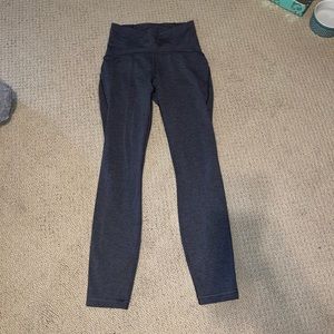 NWOT Lululemon Gray Train Times Pants Leggings 7/8 25 inch Size 4 Mesh